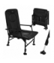 Krzesło wędkarskie fotel regulowany, składany z podłokietnikami i oparciem, czarny, Trizand 19022