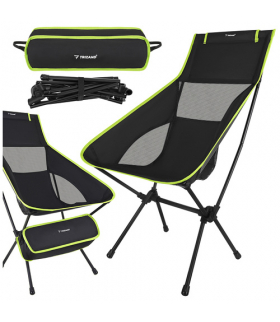 Krzesło wędkarskie składane 41x52x86cm, lekkie, z pokrowcem, czarne Trizand 19023