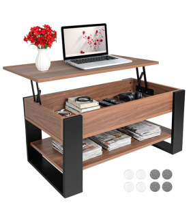 Stolik kawowy 92x51x45cm, podnoszony blat, regulacja 3w1, schowek, półka, Ruhhy 19026