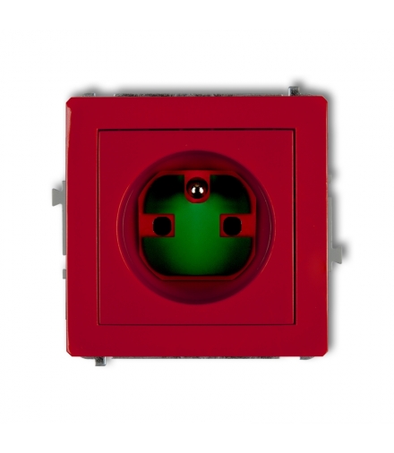 DECO Mechanizm gniazda pojedynczego z uziemieniem 2P+Z DATA z kluczem Karlik DGZK