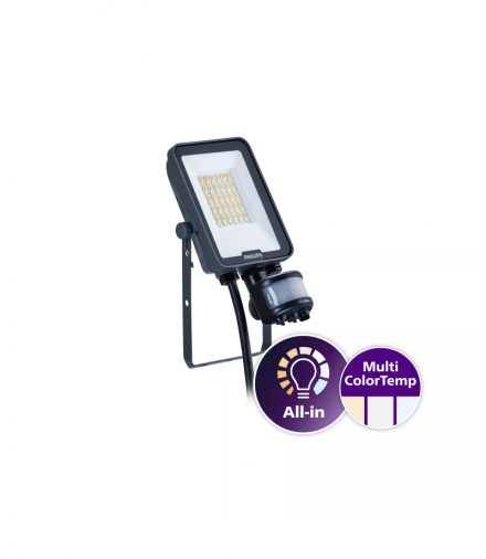 Naświetlacz Philips Ledinaire BVP167 20W z czujnikiem ruchu 2200-2400lm all-in zmienna barwa świecenia LED24830_40_65DOB 20W SWB MDU 5 lat gwarancji