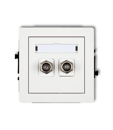 DECO Mechanizm gniazda antenowego podwójnego typu F (SAT) pozłacany Karlik DGF-2.1