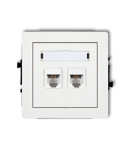 DECO Mechanizm gniazda telefonicznego podwójnego 2xRJ11, 4-stykowy, beznarzędziowe Karlik DGT-2