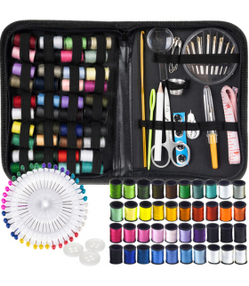 Zestaw do szycia 128 elementów, 40 kolorowych nici, nożyczki, igły, Ruhhy 19038