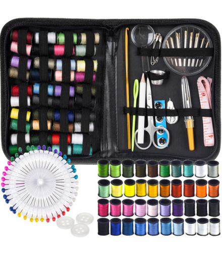 Zestaw do szycia 128 elementów, 40 kolorowych nici, nożyczki, igły, Ruhhy 19038