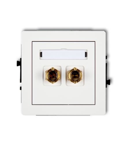 DECO Mechanizm gniazda głośnikowego pojedynczego (typu banan - czerwony i czarny, pozłacany, 4 mm2, skręcany) Karlik DGG-4