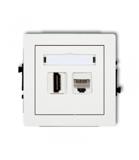 DECO Mechanizm gniazda pojedynczego HDMI 2.0 + gniazda komp. poj. 1xRJ45, kat. 5e, 8-stykowy Karlik DGHK