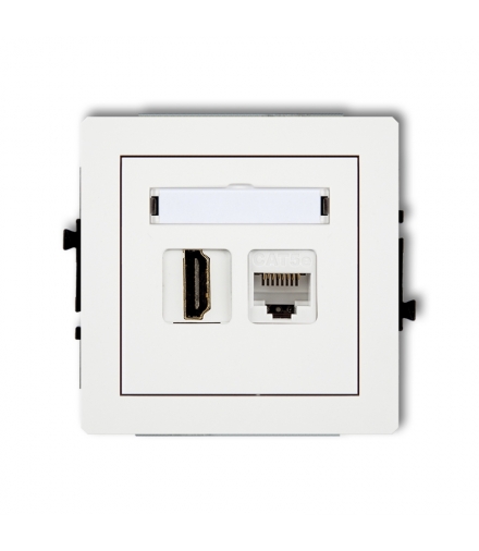 DECO Mechanizm gniazda pojedynczego HDMI 2.0 + gniazda komp. poj. 1xRJ45, kat. 5e, 8-stykowy Karlik DGHK