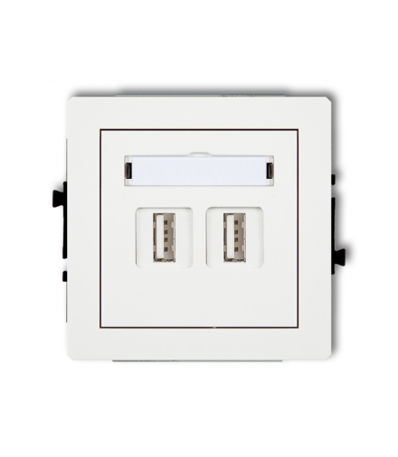 DECO Mechanizm gniazda podwójnego 2xUSB A-A 2.0 Karlik DGUSB-2