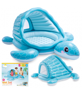 Basen dmuchany Żółw z daszkiem, 218x206x97cm, Turtle Cove Playland 2+ Intex 48677NP 19032