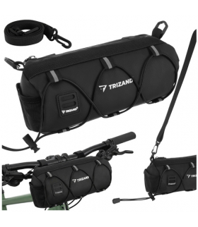 Sakwa rowerowa na kierownicę, wodoodporna, z mocnej tkaniny oxford 600D + pasek na ramię i odblaski, 1.5L, Trizand 18981