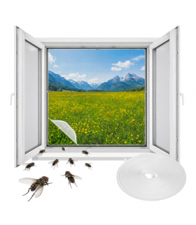 Moskitiera okienna 160x130cm, biała, siatka na rzep, 5m, Repest 27405 19076