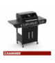 Grill gazowy 3+1 13.5kW Varen Black 4.0, stal nierdzewna, ruszt żeliwny, podświetlane pokrętła LED, termometr, pokrowiec, Kaminer 19066