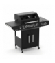 Grill gazowy 3+1 13.5kW Varen Black 4.0, stal nierdzewna, ruszt żeliwny, podświetlane pokrętła LED, termometr, pokrowiec, Kaminer 19066