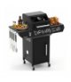 Grill gazowy 2+1 10kW Varen Black 3.0, stal nierdzewna, ruszt żeliwny, podświetlane pokrętła LED, termometr, pokrowiec, Kaminer 19081
