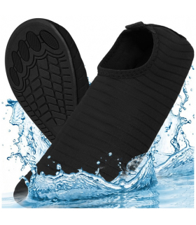 Buty do wody czarne, do sportów wodnych, na plaże kamieniste, jeżowce, antypoślizgowe, szybkoschnące, rozmiar 45, Trizand 19037