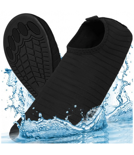 Buty do wody czarne, do sportów wodnych, na plaże kamieniste, jeżowce, antypoślizgowe, szybkoschnące, rozmiar 44, Trizand 19039
