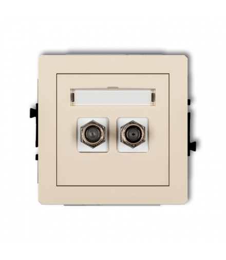 DECO Mechanizm gniazda antenowego podwójnego typu F (SAT) pozłacany Karlik 1DGF-2.1