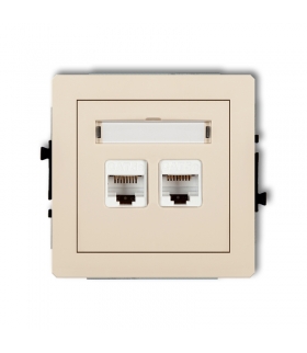 DECO Mechanizm gniazda komputerowego podwójnego 2xRJ45, kat. 5e, 8-stykowy Karlik 1DGK-2