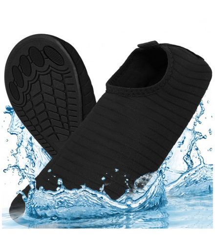 Buty do wody czarne, do sportów wodnych, na plaże kamieniste, jeżowce, antypoślizgowe, szybkoschnące, rozmiar 36, Trizand 19047