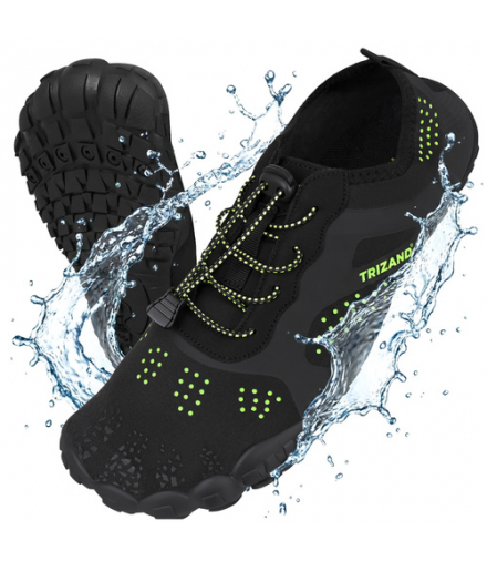 Buty do wody czarne, do sportów wodnych, na plaże kamieniste, jeżowce, antypoślizgowe, szybkoschnące, rozmiar 44, podeszwa 5mm, Trizand 19070