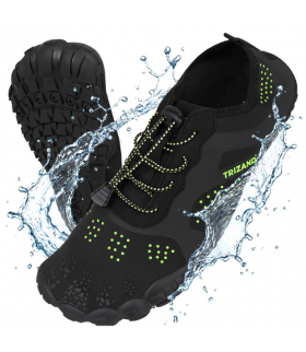 Buty do wody czarne, do sportów wodnych, na plaże kamieniste, jeżowce, antypoślizgowe, szybkoschnące, rozmiar 43, podeszwa 5mm, Trizand 19069