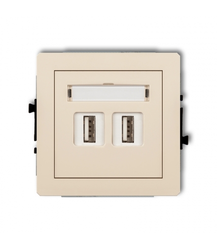 DECO Mechanizm gniazda podwójnego 2xUSB A-A 2.0 Karlik 1DGUSB-2