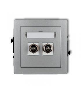 DECO Mechanizm gniazda antenowego podwójnego typu F (SAT) pozłacany Karlik 7DGF-2.1