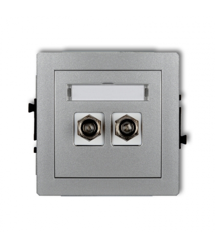 DECO Mechanizm gniazda antenowego podwójnego typu F (SAT) pozłacany Karlik 7DGF-2.1