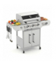 Grill gazowy 3+1 13.5kW Varen 4.0 stal nierdzewna ruszt żeliwny LED pokrowiec Kaminer 19100