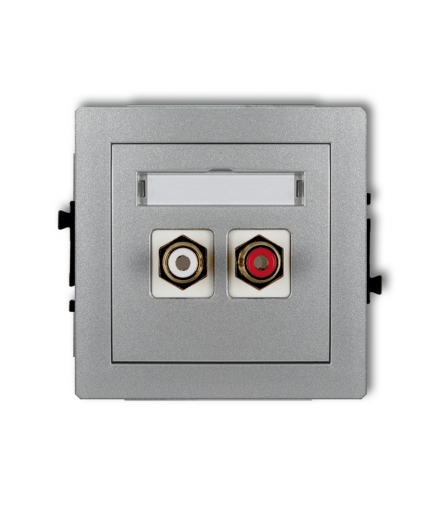 DECO Mechanizm gniazda podwójnego RCA (typu cinch - biały i czerwony, pozłacany) Karlik 7DGRCA-2