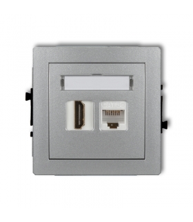DECO Mechanizm gniazda pojedynczego HDMI 2.0 + gniazda komp. poj. 1xRJ45, kat. 5e, 8-stykowy Karlik 7DGHK