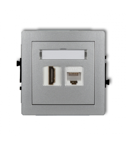 DECO Mechanizm gniazda pojedynczego HDMI 2.0 + gniazda komp. poj. 1xRJ45, kat. 5e, 8-stykowy Karlik 7DGHK