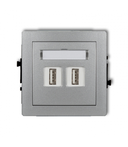 DECO Mechanizm gniazda podwójnego 2xUSB A-A 2.0 Karlik 7DGUSB-2