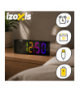 Budzik, zegar cyfrowy z kolorowym wyświetlaczem 34 LED, z temperaturą, zasilanie USB lub 3×AAA, elektroniczny, Izoxis 19048