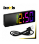 Budzik, zegar cyfrowy z kolorowym wyświetlaczem 34 LED, z temperaturą, zasilanie USB lub 3×AAA, elektroniczny, Izoxis 19048