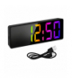 Budzik, zegar cyfrowy z kolorowym wyświetlaczem 34 LED, z temperaturą, zasilanie USB lub 3×AAA, elektroniczny, Izoxis 19048