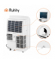 Klimatyzator przenośny z WiFi, 4w1, pobór mocy 1300W, 12000BTU/3500W, chłodzenie, ogrzewania z pompą ciepła, wentylacja i osuszanie, 35L/24h, 30m2, klasa A, Ruhhy 19115
