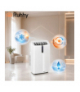 Klimatyzator przenośny z WiFi, 4w1, pobór mocy 1300W, 12000BTU/3500W, chłodzenie, ogrzewania z pompą ciepła, wentylacja i osuszanie, 35L/24h, 30m2, klasa A, Ruhhy 19115