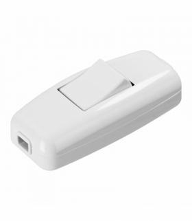 Wyłącznik na przewód, przelotowy, kołyskowy 1-torowy, kołyskowy przycisk biały, biała obudowa Orno OR-AE-13317/1P/W/W