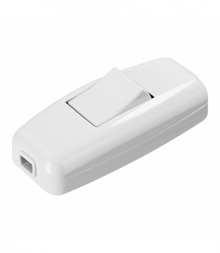 Wyłącznik na przewód, przelotowy, kołyskowy 1-torowy, kołyskowy przycisk biały, biała obudowa Orno OR-AE-13317/1P/W/W