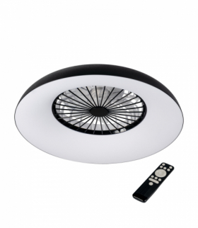 Plafoniera, lampa z wentylatorem LED PLAVE PAN60 CCT+RGB B, lampowentylator, czarny Kanlux 46371