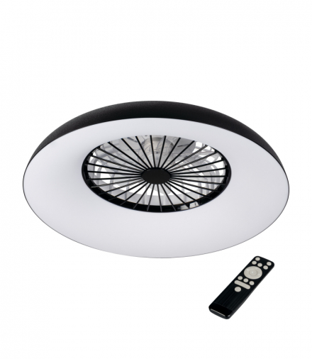 Plafoniera, lampa z wentylatorem LED PLAVE PAN60 CCT+RGB B, lampowentylator, czarny Kanlux 46371