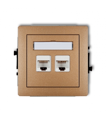 DECO Mechanizm gniazda komputerowego podwójnego 2xRJ45, kat. 6, ekranowane, 8-stykowy Karlik 8DGK-6