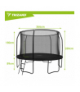 Trampolina ogrodowa duża z siatką i drabinką 366cm, 150kg, dla dzieci, Premium HQ Trizand 19118