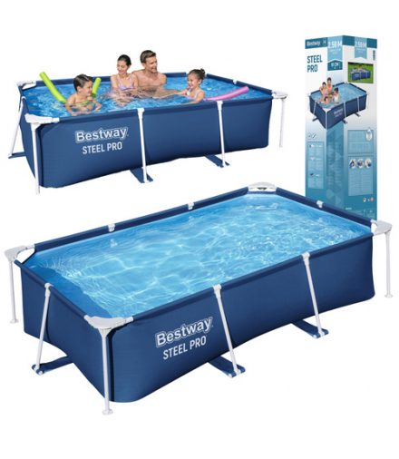 Basen ogrodowy, stelażowy, rodzinny 259x170x61cm, mocny, PVC, Bestway 56403 19124