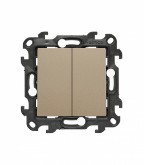 Łącznik schodowy podwójny bez piktogramu, szampański mat Simon 24 NW6/2.01/X/34