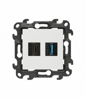 Gniazdo HDMI 2.1 + USB 3.0, IP20, biały, HDMI 2.1 Simon 24 NGHDUSB3.01/11
