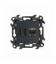 Gniazdo HDMI 2.1 + komputerowe RJ45 kat.6., IP20, grafitowy mat, HDMI 2.1 Simon 24 NGH21RJ45.01/38