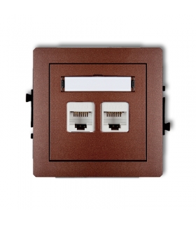 DECO Mechanizm gniazda komputerowego podwójnego 2xRJ45, kat. 5e, 8-stykowy Karlik 9DGK-2